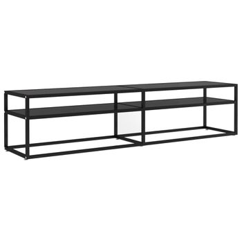 Mueble Para Tv Vidrio Templado Negro 180x40x40,5 Cm