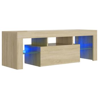 Mueble De Tv Con Luces Led Roble Sonoma 120x35x40 Cm