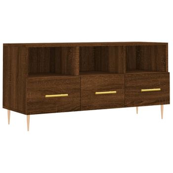 Mueble De Tv Madera De Ingeniería Marrón Roble 102x36x50 Cm