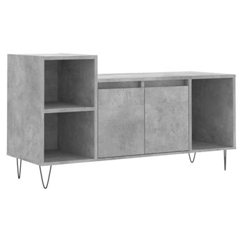 Mueble Para Tv Madera Contrachapada Gris Hormigón 100x35x55 Cm