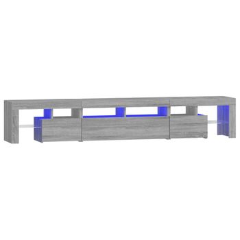 Mueble De Tv Con Luces Led Gris Sonoma 230x36,5x40 Cm