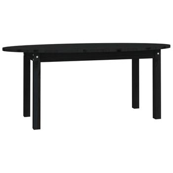 Mesa De Centro De Madera Maciza De Pino Negro 110x55x45 Cm