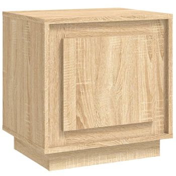 Mesita De Noche Madera Contrachapada Roble Sonoma 44x35x45 Cm