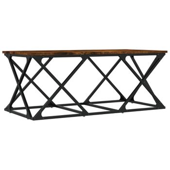 Mesa De Centro Madera De Ingeniería Roble Ahumado 100x49x40 Cm