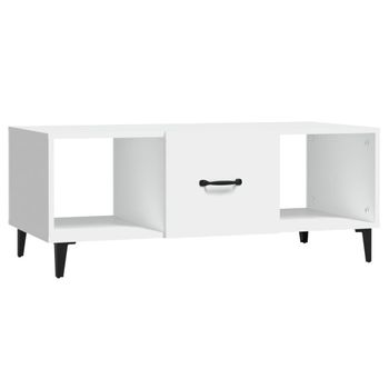 Mesa De Centro Madera Contrachapada Blanco 102x50x40 Cm