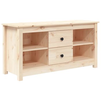 Mueble De Tv De Madera Maciza De Pino 103x36,5x52 Cm