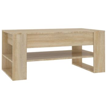 Mesa De Centro Madera Contrachapada Roble Sonoma 102x55x45 Cm