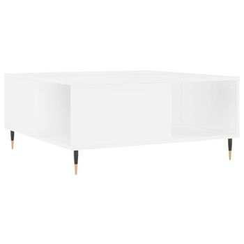 Mesa De Centro Madera Contrachapada Blanco 80x80x36,5 Cm