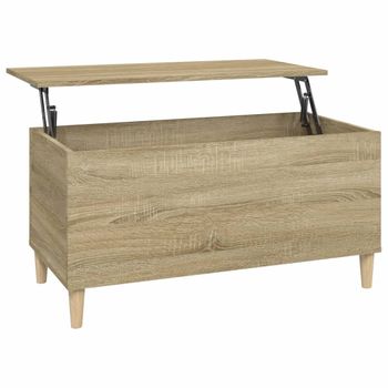 Mesa De Centro Madera Contrachapada Roble Sonoma 90x44,5x45 Cm