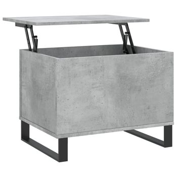 Mesa De Centro Madera Contrachapada Gris Hormigón 60x44,5x45 Cm