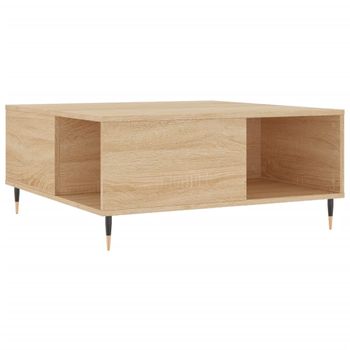 Mesa De Centro Madera Contrachapada Roble Sonoma 80x80x36,5 Cm