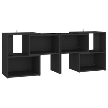 Mueble De Tv Madera Contrachapada Negro 104x30x52 Cm