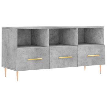 Mueble De Tv Madera De Ingeniería Gris Hormigón 102x36x50 Cm