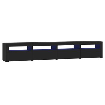 Mueble De Tv Con Luces Led Negro 240x35x40 Cm