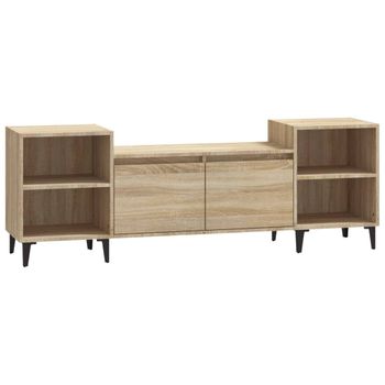 Mueble Para Tv Madera Contrachapada Roble Sonoma 160x35x55 Cm