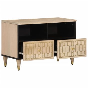 Mueble De Tv Madera Maciza De Mango 70x33x46 Cm