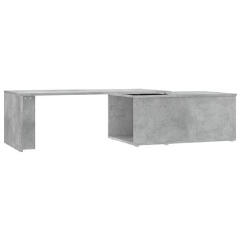 Mesa De Centro Madera Contrachapada Gris Hormigón 150x50x35 Cm