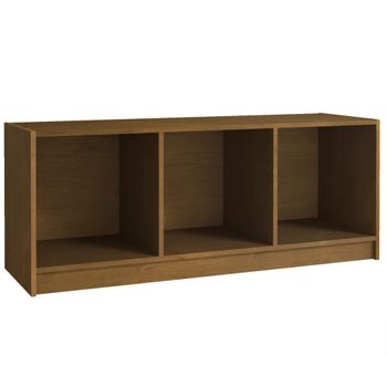 Mueble De Tv De Madera Maciza Pino Marrón Miel 104x33x41 Cm