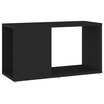 Mueble De Tv Madera Contrachapada Negro 60x24x32 Cm