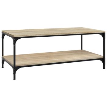 Mesa De Centro Madera Contrachapada Roble Sonoma 80x50x40 Cm