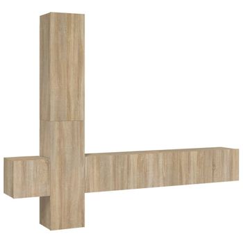 Set De Muebles Para Tv 5 Piezas Madera Contrachapada Roble Sonoma