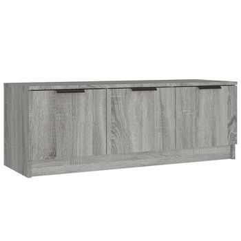 Mueble De Tv Madera Contrachapada Gris Sonoma 102x35x36,5 Cm