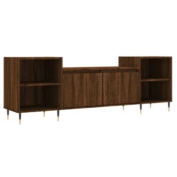 Mueble Para Tv Madera Contrachapada Marrón Roble 160x35x55 Cm