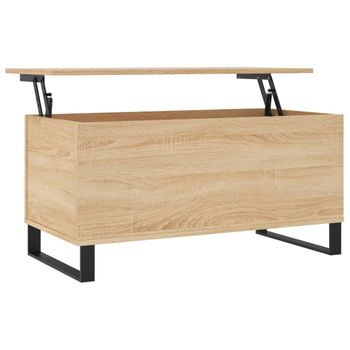 Mesa De Centro Madera Contrachapada Roble Sonoma 90x44,5x45 Cm