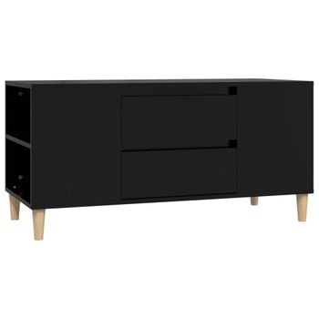 Mueble Para Tv Madera Contrachapada Negro 102x44,5x50 Cm