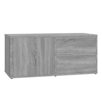 Mueble De Tv Madera Contrachapada Gris Sonoma 80x34x36 Cm