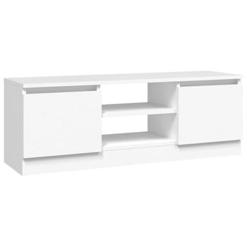 Mueble De Tv Con Puerta Blanco 102x30x36 Cm