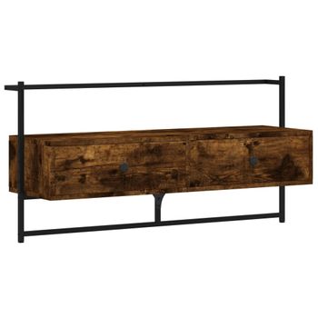 Mueble De Tv De Pared Roble Ahumado 100,5x30x51 Cm