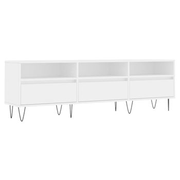 Mueble De Tv Madera Contrachapada Blanco 150x30x44,5 Cm