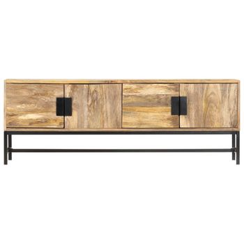 Mueble Para Tv De Madera Maciza De Mango 140x30x50 Cm