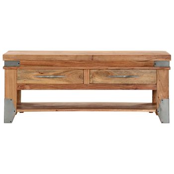 Mesa De Centro De Madera Maciza De Acacia 110x52x45 Cm