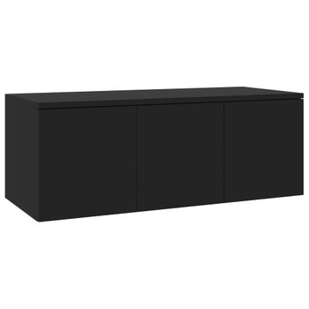 Mueble Para Tv Madera Contrachapada Negro 80x34x30 Cm