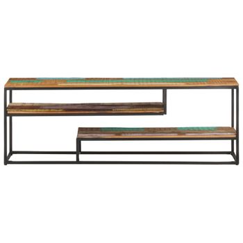 Mueble Para Tv De Madera Maciza Reciclada 130x30x45 Cm