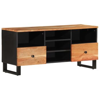 Mueble De Tv Madera Acacia Y Madera De Ingeniería 100x33x46 Cm