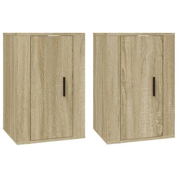 Muebles Para Tv De Pared 2 Unidades Roble Sonoma 40x34,5x60 Cm