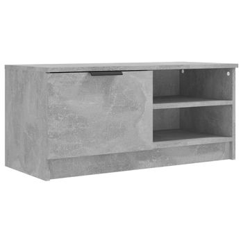 Mueble De Tv Madera Contrachapada Gris Hormigón 80x35x36,5 Cm