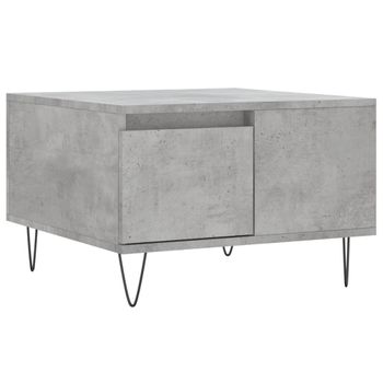 Mesa De Centro Madera Contrachapada Gris Hormigón 55x55x36,5 Cm