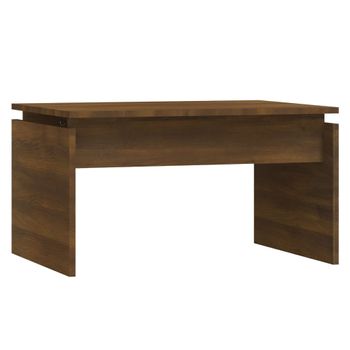 Mesa De Centro Madera Contrachapada Roble Marrón 68x50x38 Cm