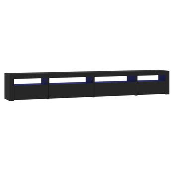 Mueble De Tv Con Luces Led Negro 270x35x40 Cm