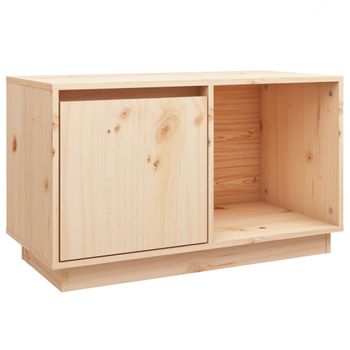 Mueble De Tv De Madera Maciza De Pino 74x35x44 Cm