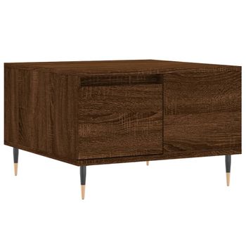 Mesa De Centro Madera Contrachapada Roble Marrón 55x55x36,5 Cm