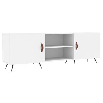 Mueble Para Tv Madera De Ingeniería Blanco 150x30x50 Cm