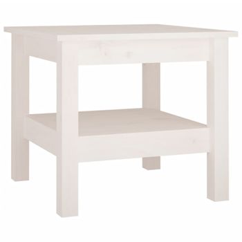 Mesa De Centro De Madera Maciza De Pino Blanco 45x45x40 Cm