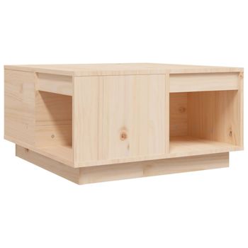 Mesa De Centro Madera Maciza De Pino 60x61x32,5 Cm