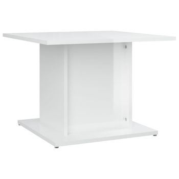 Mesa De Centro De Aglomerado Blanco Brillo 55,5x55,5x40 Cm