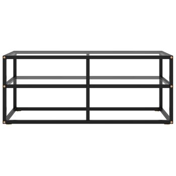 Mueble Para Tv De Vidrio Templado Negro 100x40x40 Cm